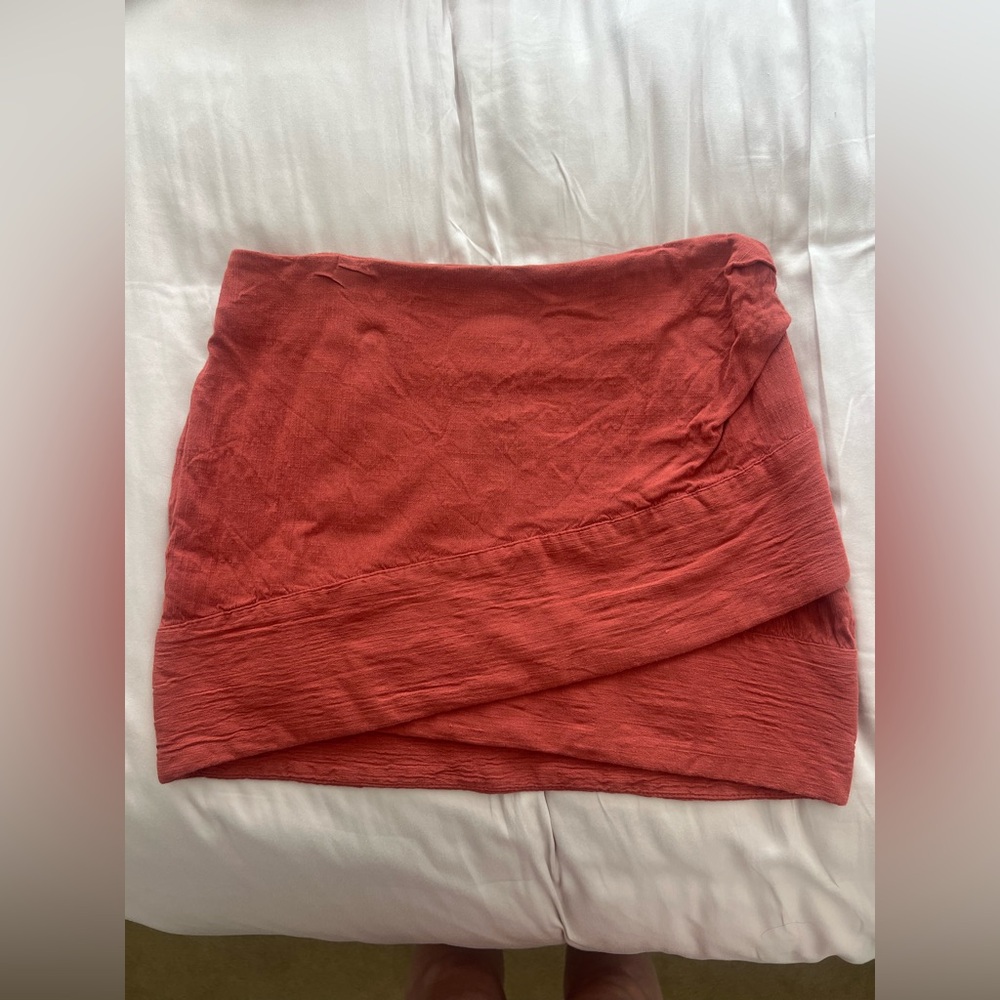 Free People Rust Wrap Mini Skirt